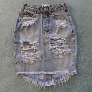 One Teaspoon Distressed Denim skirt, Size 22